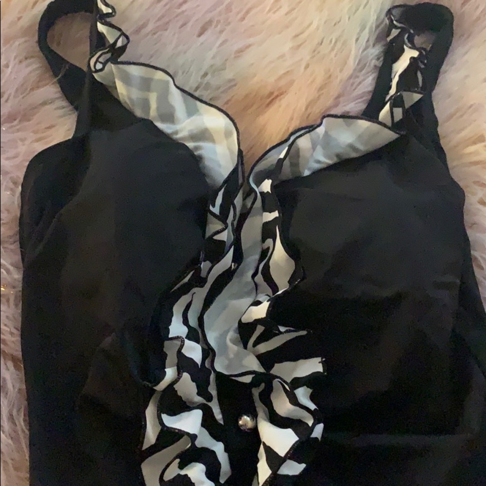 Zebra print one piece bathing suit NWT